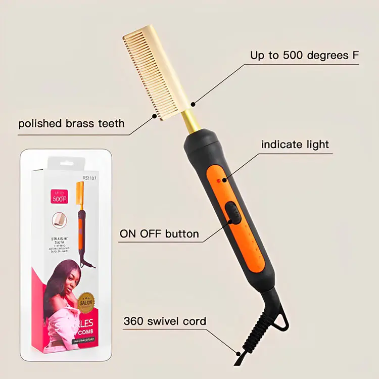 Electric Mini Hair Straightener Comb